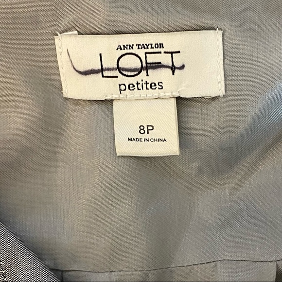 Ann Taylor Loft Womens Cropped Evening Jacket Petite 8 Silver Short Sleeves - Picture 4 of 9